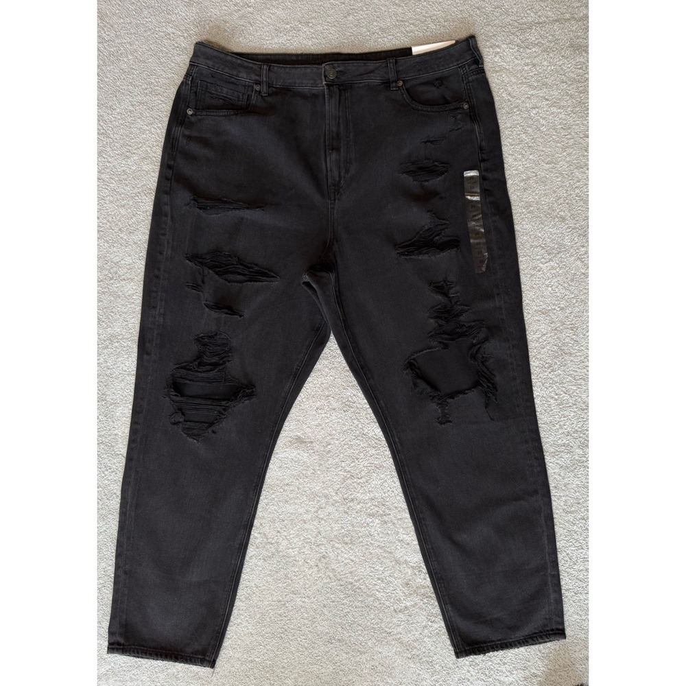 NWT American‎ Eagle Comfort Stretch Mom Jeans Black Womens Size 20